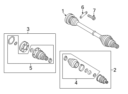 2013 Volkswagen Golf R Drive Axles - Rear