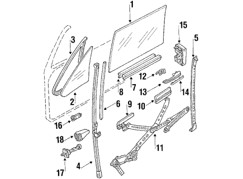 1989 Volkswagen Cabriolet Regulator Handle Gasket Diagram for 411-837-447