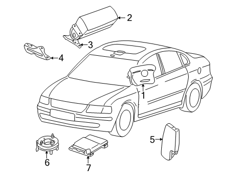 1999 Volkswagen Passat Air Bag Components