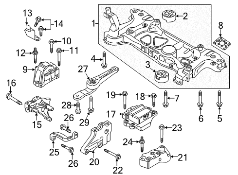 2014 Volkswagen Passat Engine & Trans Mounting Diagram 1