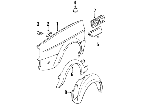 1988 Volkswagen Golf Fender Diagram for 176-821-021