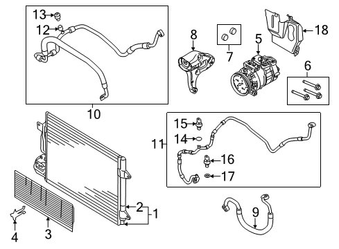2018 Volkswagen Beetle A/C Condenser, Compressor & Lines