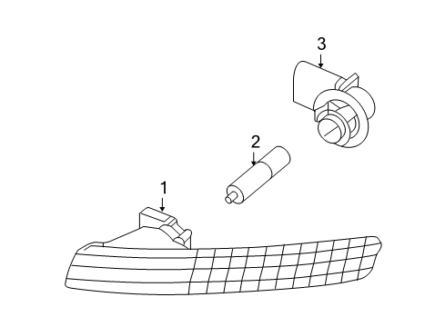 2008 Volkswagen Beetle Park & Signal Lamps Diagram 1