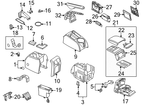 2009 Volkswagen Jetta Front Console, Rear Console Diagram 2