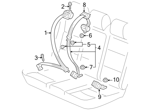 2022 Volkswagen Golf R Rear Seat Belts