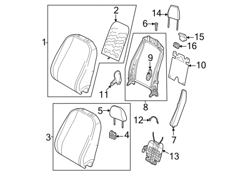 2022 Volkswagen Golf R Front Seat Components Diagram 1