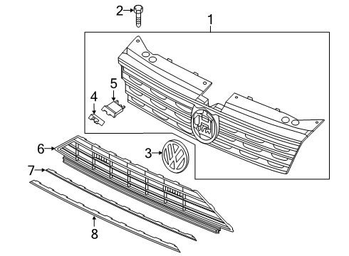 2020 Volkswagen Tiguan Grille & Components