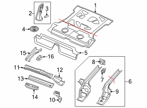 2016 Volkswagen Tiguan Rear Body - Floor & Rails