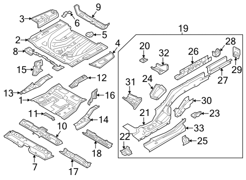 2024 Volkswagen Atlas Rear Floor & Rails