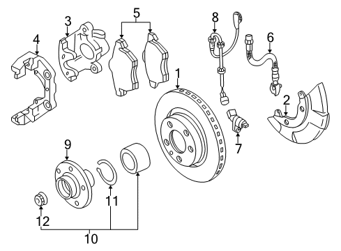 1999 Volkswagen Jetta Brake Components, Brakes Diagram 1