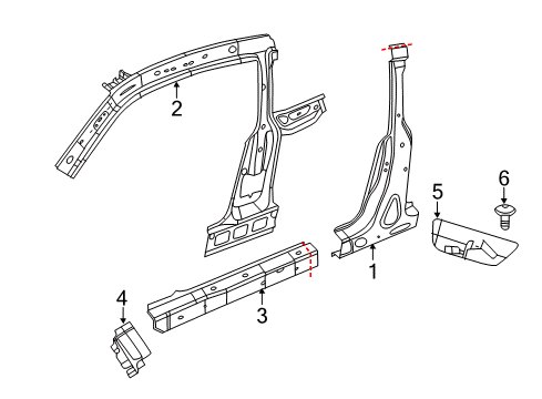 2016 Volkswagen Beetle Center Pillar & Rocker