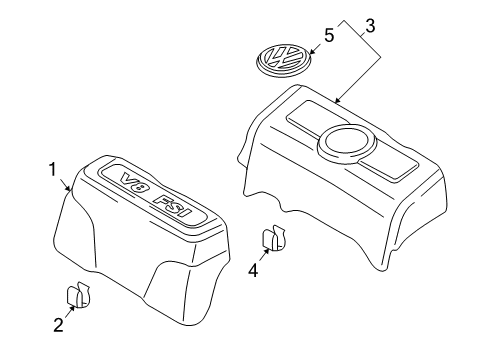 2009 Volkswagen Touareg Engine Appearance Cover
