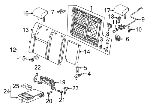 2020 Volkswagen Passat Rear Seat Components Diagram 2