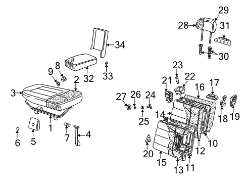 2001 Volkswagen Passat Bracket Diagram for 443-887-269