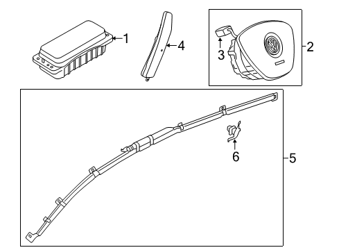 2021 Volkswagen GTI Air Bag Components Diagram 1