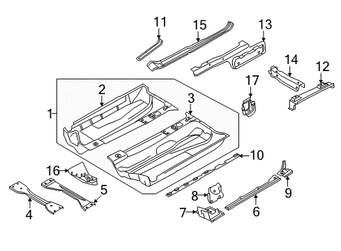 2012 Volkswagen Golf R Floor Pan Assembly Diagram for 1K0-803-073-A