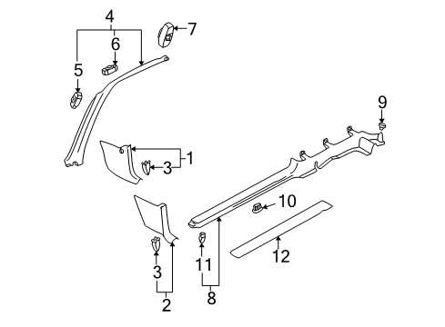 2002 Volkswagen Golf Interior Trim - Pillars, Rocker & Floor