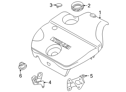 2002 Volkswagen Golf Engine Appearance Cover Diagram 3