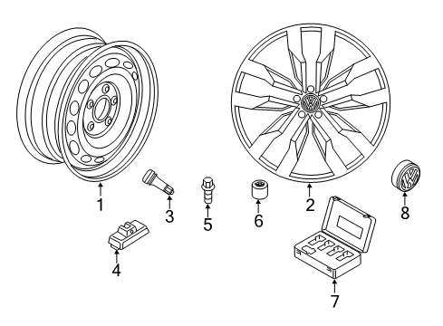 2020 Volkswagen Tiguan Wheels, Covers & Trim