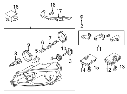 2010 Volkswagen Golf Headlamps