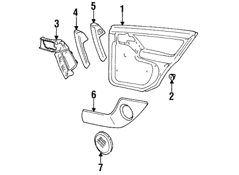 1994 Volkswagen Jetta Interior Trim - Rear Door