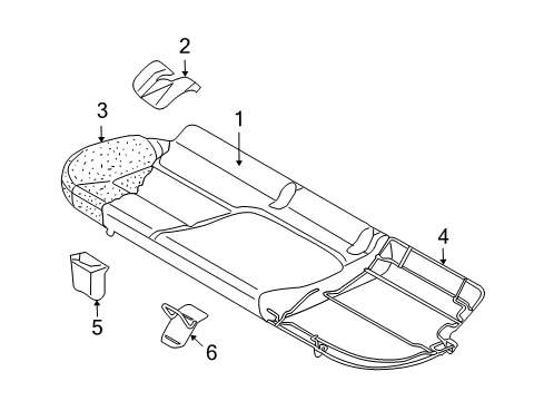 2012 Volkswagen Golf R Rear Seat Components Diagram 3