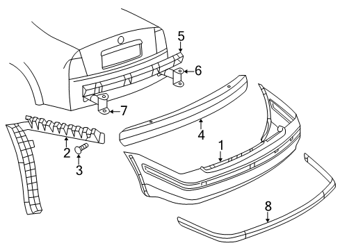 1998 Volkswagen Passat Rear Bumper Diagram 1