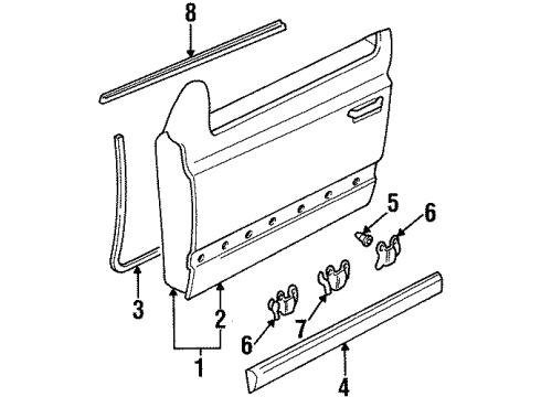 1999 Volkswagen Cabrio Door & Components, Exterior Trim