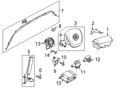 2012 Volkswagen Touareg Control Module Diagram for 7P0-959-655-D-06X
