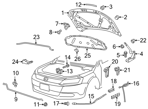 2017 Volkswagen Jetta Hood & Components