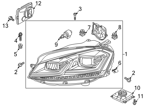 2019 Volkswagen GTI Headlamps, Electrical Diagram 2