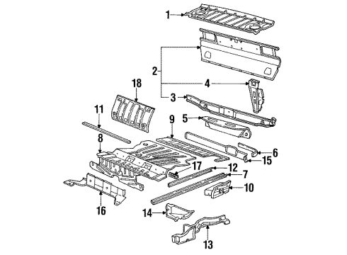 1988 Volkswagen Fox Rear Body, Floor & Rails, Exterior Trim