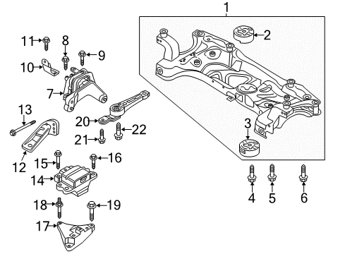 2013 Volkswagen Jetta Engine & Trans Mounting Diagram 1