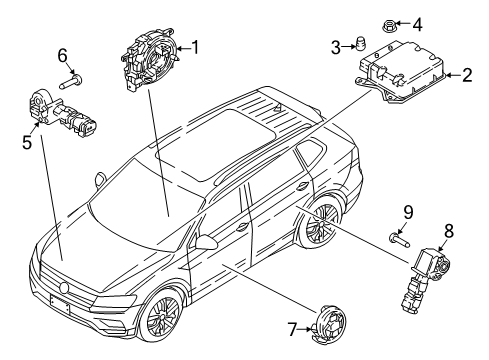 2020 Volkswagen Tiguan Air Bag Components Diagram 2