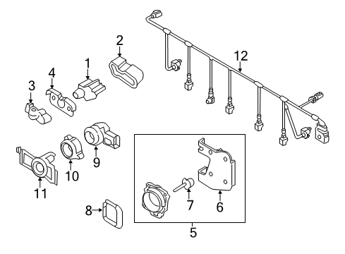 2016 Volkswagen Touareg Distance Sensor Diagram for 7P6-907-541-C