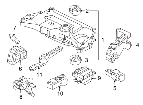2013 Volkswagen Jetta Engine & Trans Mounting Diagram 2