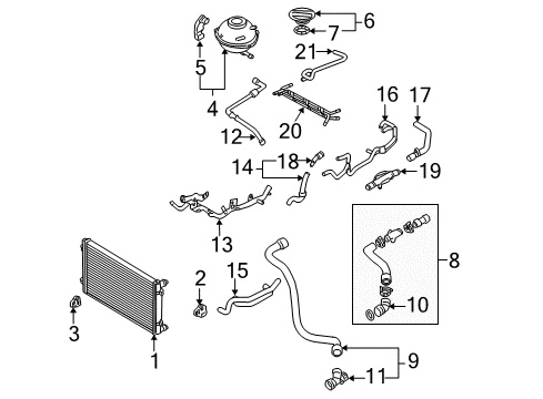 2005 Volkswagen Beetle Overflow Hose Diagram for 1J0-122-109-CD