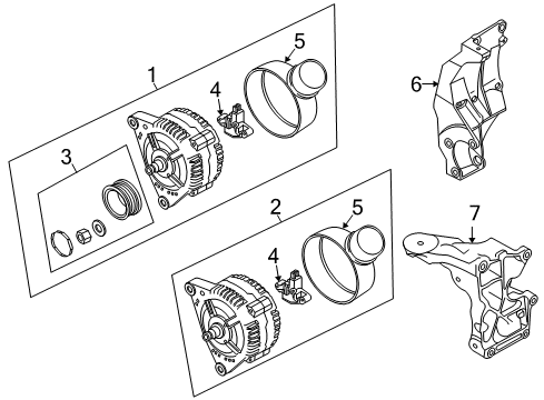 2007 Volkswagen Touareg Alternator Diagram for 079-903-021-MX