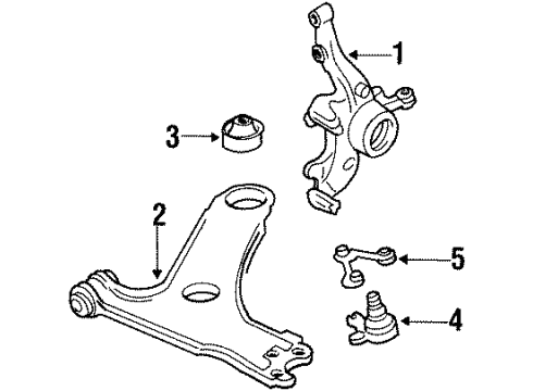 1999 Volkswagen Jetta Front Suspension, Control Arm, Stabilizer Bar Diagram 4