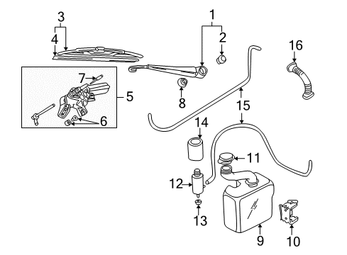 Wiper Arm Cap Diagram for 8D9-955-205-A