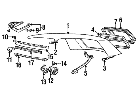 1992 Volkswagen Cabriolet Top Cover & Components