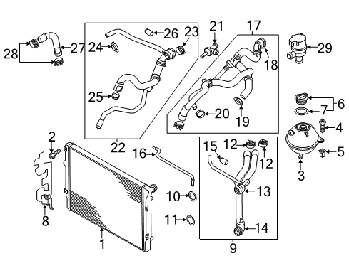2013 Volkswagen Jetta Radiator & Components Diagram 5