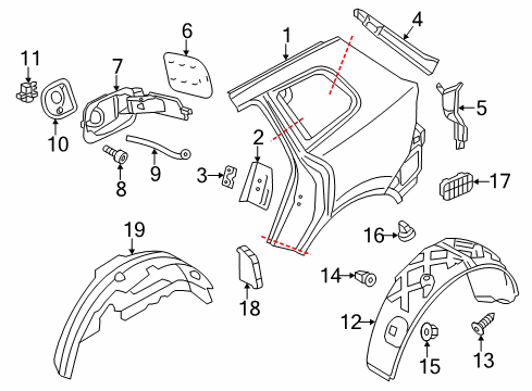 2015 Volkswagen Touareg Quarter Panel & Components