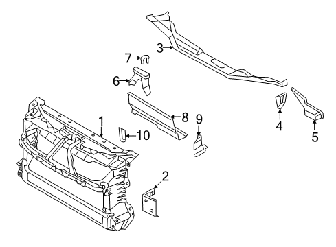 2005 Volkswagen Phaeton Radiator Support Diagram 1