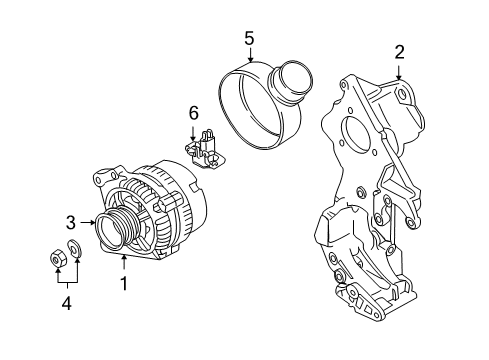 2004 Volkswagen Beetle Alternator Diagram for 06B-903-018-SX