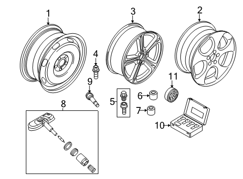2013 Volkswagen Golf R Wheels, Covers & Trim Diagram 3