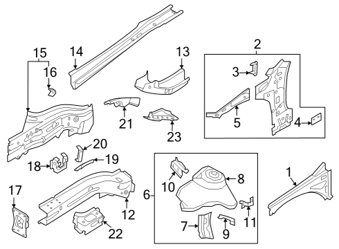 2022 Volkswagen Golf R Structural Components & Rails