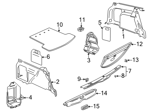 1999 Volkswagen Passat Interior Trim - Rear Body Diagram 3