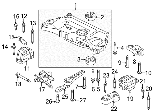 2013 Volkswagen Beetle Support Diagram for 06J-199-207-P