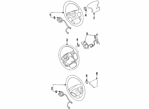 1997 Volkswagen Golf Steering Wheel Diagram for 1HM-419-091-N-01C